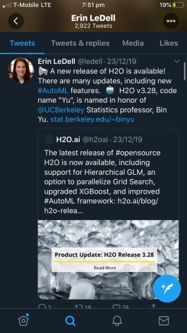 Screenshot of Twitter announcement
